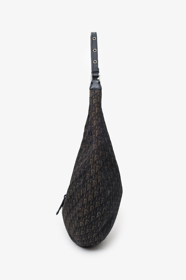 Christian Dior 2005 Black Diorissimo Canvas and Leather Street Chic Crossbody