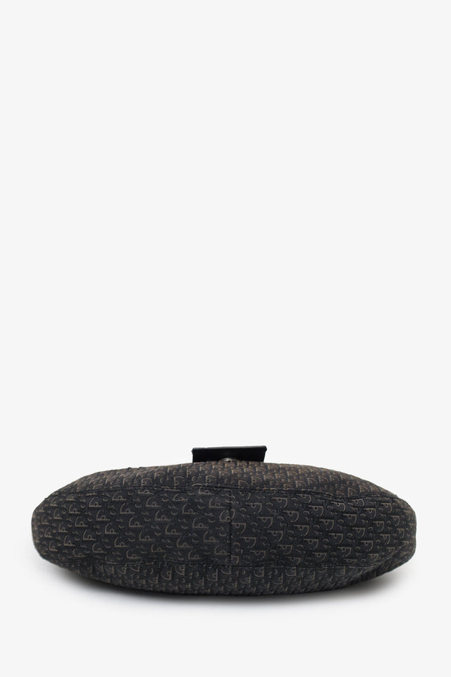 Christian Dior 2005 Black Diorissimo Canvas and Leather Street Chic Crossbody