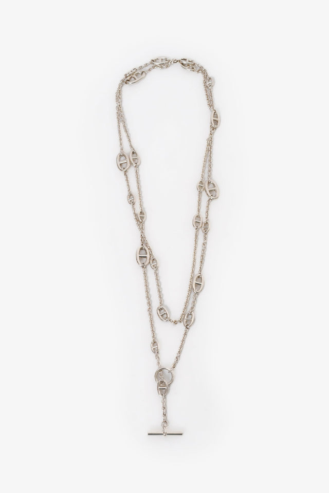Hermes Sterling Silver Farandole Long Necklace 160