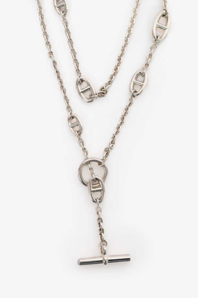 Hermes Sterling Silver Farandole Long Necklace 160