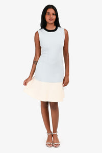 Christian Dior Blue/Cream Colour Block A-Line Dress Size 36