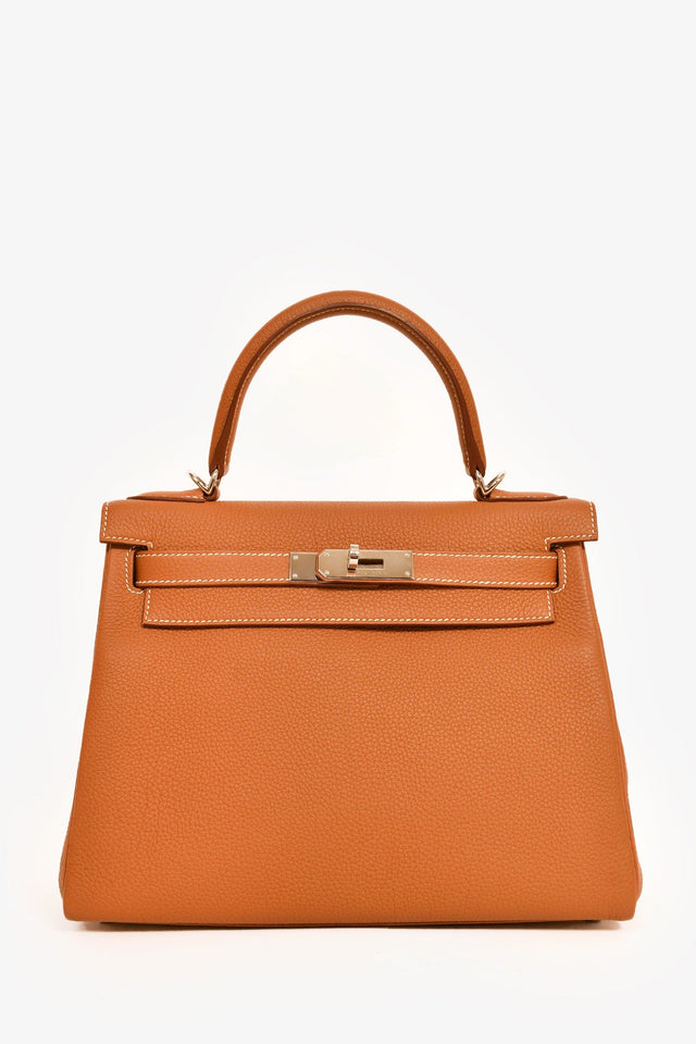 Hermes 2021 Gold Togo Leather Retourne Kelly 28 with Strap