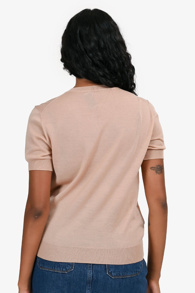 Prada 2020 Blush Wool SS Top Size 40