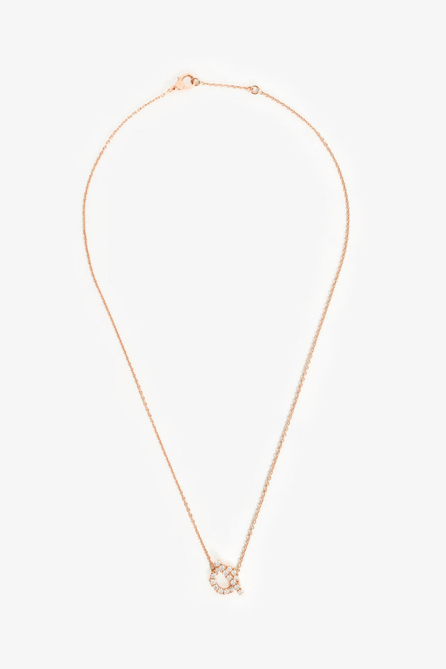 Hermes 2025 18K Rose Gold Diamond Finesse Pendant Necklace