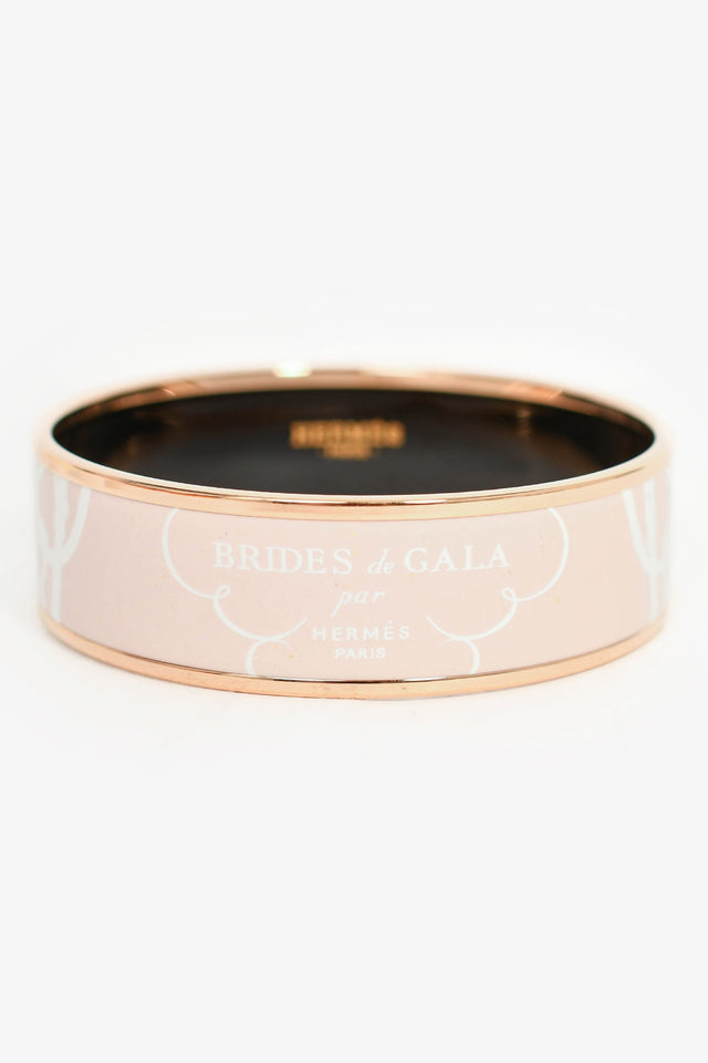 Hermes 2017 Pink/White 'Bride de Gala' Bangle PM