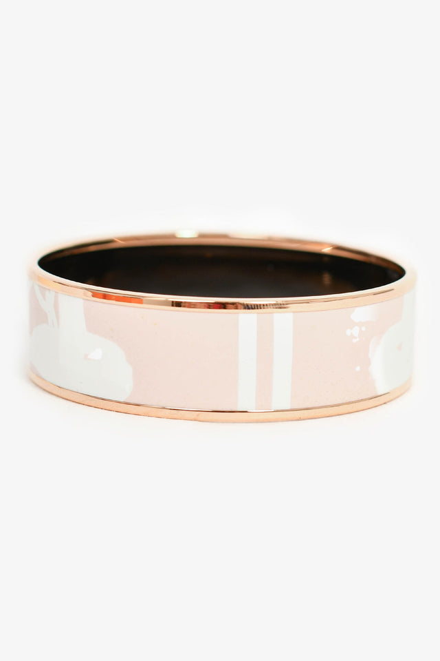 Hermes 2017 Pink/White 'Bride de Gala' Bangle PM