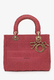 Christian Dior 2020 Pink Cannage Canvas Medium Lady D-Lite With Strap