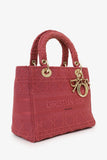 Christian Dior 2020 Pink Cannage Canvas Medium Lady D-Lite With Strap