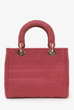 Christian Dior 2020 Pink Cannage Canvas Medium Lady D-Lite With Strap