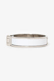 Hermes Silver Toned/White Enamel Charnière Hinged Bracelet
