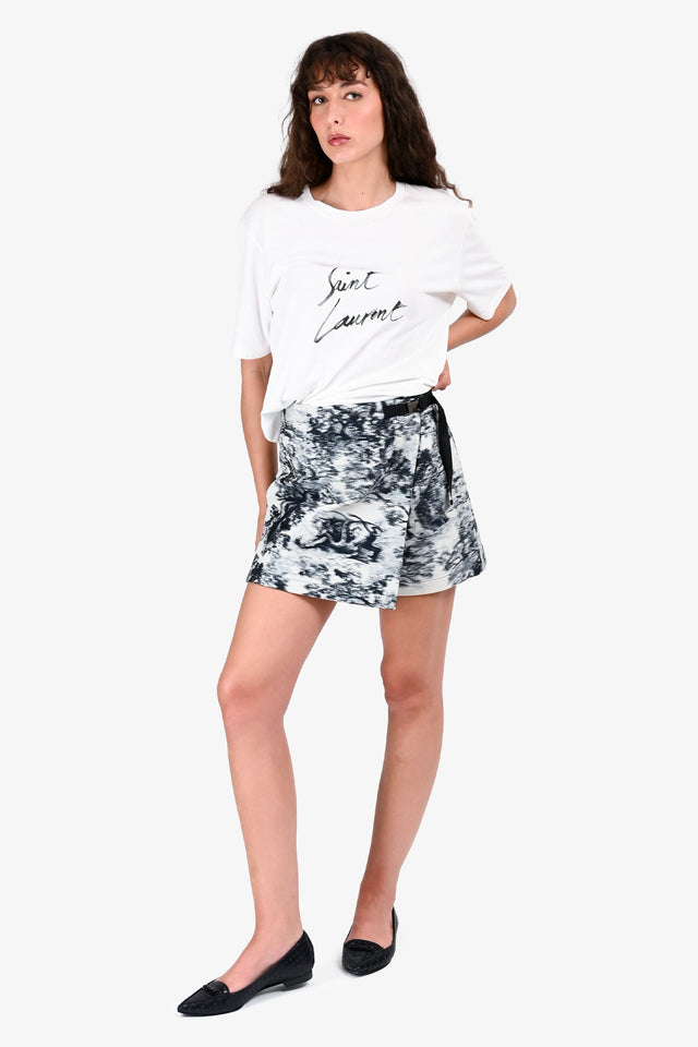 Christian Dior Navy/White Patterned Jacquard Skort Size 6