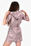 Christian Dior 2023 Purple/Grey Printed 'Dioriviera' Logo Hooded Mini Dress Size 4
