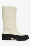 Hermes 2022 White Leather 'Fuji' Rain Boots Size 39