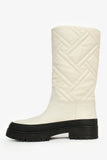 Hermes 2022 White Leather 'Fuji' Rain Boots Size 39