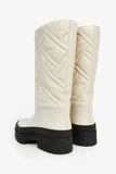 Hermes 2022 White Leather 'Fuji' Rain Boots Size 39