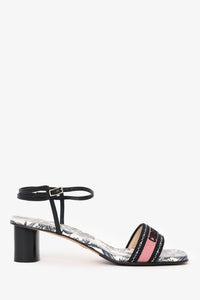 Christian Dior Embroidered Dway Ankle Strap Heeled Sandal Size 39.5