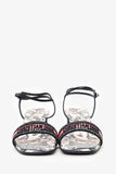 Christian Dior Embroidered Dway Ankle Strap Heeled Sandal Size 39.5