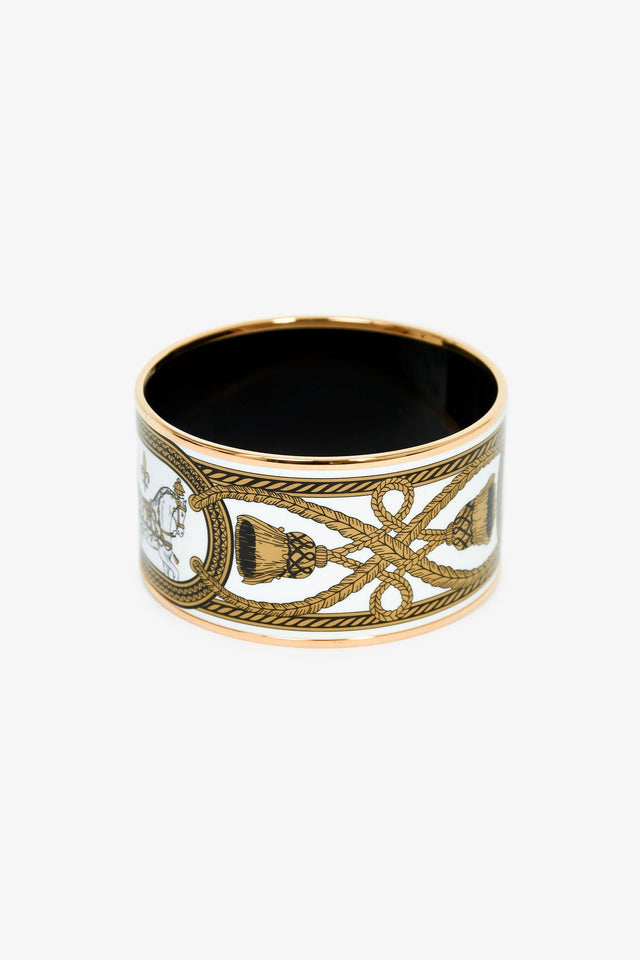 Hermes 18K Yellow Gold Plated 'Grand Apparat' Extra Wide Bangle PM