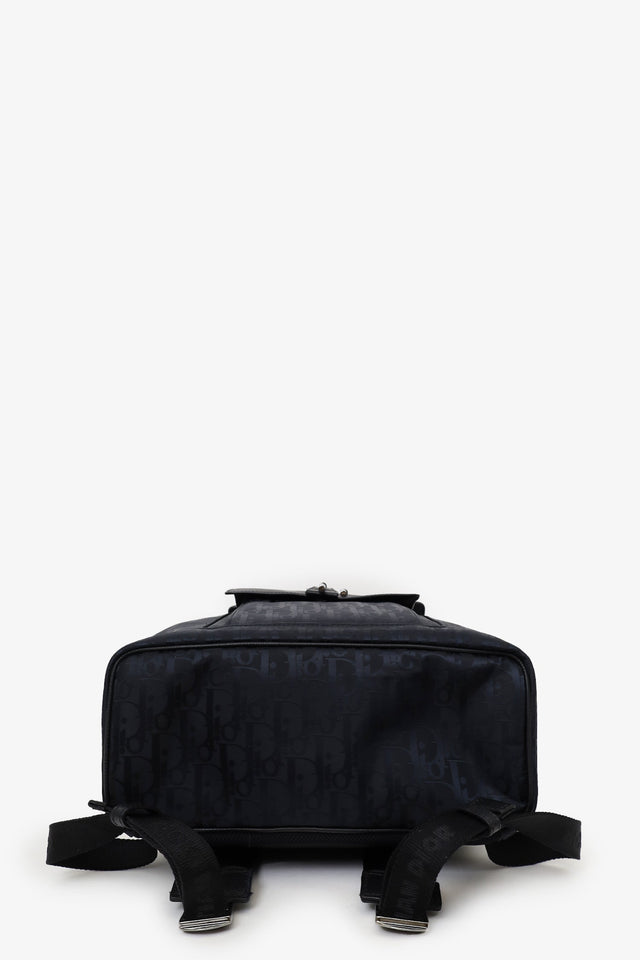 Christian Dior 2022 Navy/Black Leather/Nylon Motion Oblique Backpack