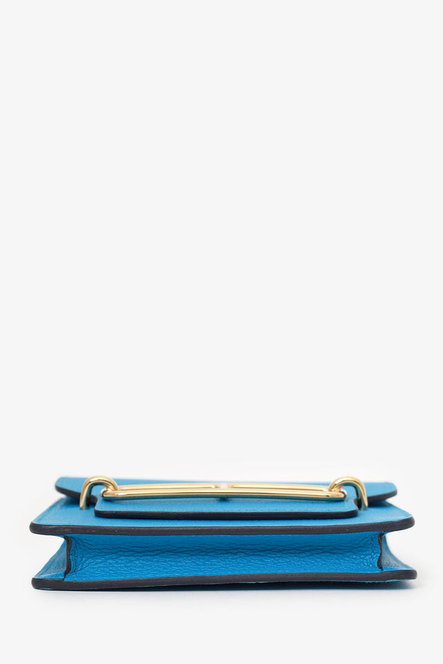 Hermes 2021 Blue Frida Evercolor Roulis Slim With Pouch