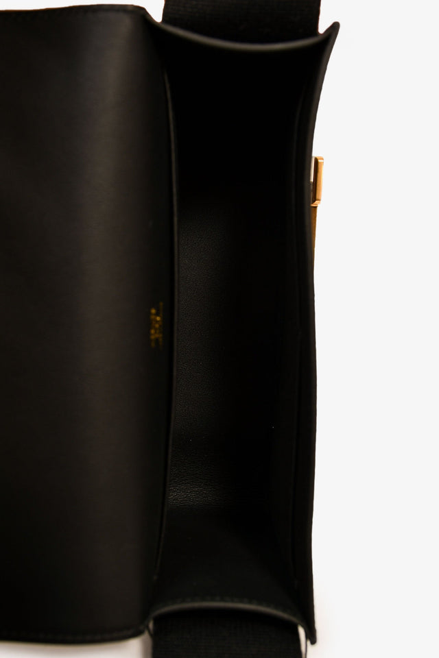 Hermes 2022 Black Chèvre Mysore Leather 'Geta' Crossbody Bag