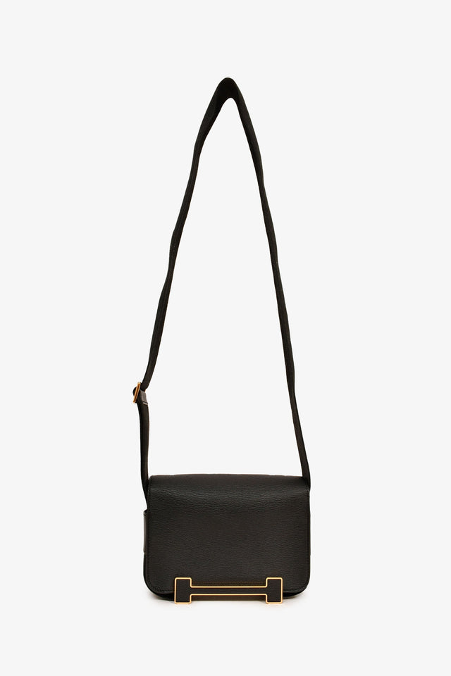 Hermes 2022 Black Chèvre Mysore Leather 'Geta' Crossbody Bag