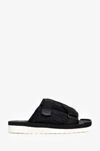 Christian Dior Black Oblique Jacquard 'Alpha' Sandals Size 38