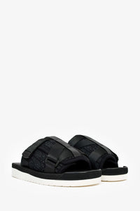 Christian Dior Black Oblique Jacquard 'Alpha' Sandals Size 38