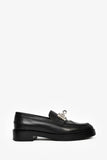 Hermes Black Leather Oversized Kelly Buckle Hot Loafers Size 39