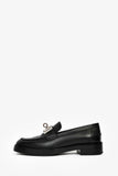 Hermes Black Leather Oversized Kelly Buckle Hot Loafers Size 39