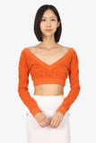 Louis Vuitton Orange Monogram Flower Towelling Crop Top Size XS