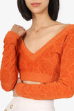Louis Vuitton Orange Monogram Flower Towelling Crop Top Size XS