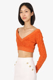 Louis Vuitton Orange Monogram Flower Towelling Crop Top Size XS
