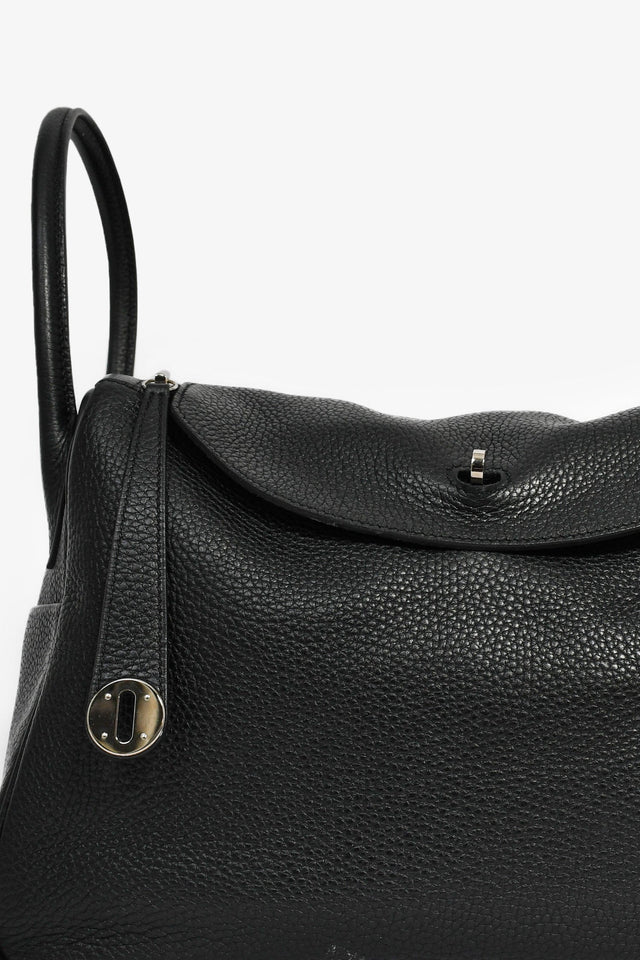 Hermes 2015 Black Clemence Leather Lindy 34