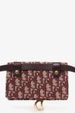 Christian Dior 2019 Burgundy Oblique Jacquard Saddle Belt Pouch