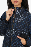 Louis Vuitton Black/Blue Nylon Monogram Cinched Waist Hooded Parka Size 38 w/Tags