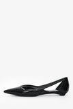 Prada Black Leather Logo Pointed Flats Size 36