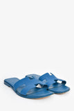 Hermes Blue Oran H Sandals Size 36.5