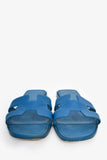 Hermes Blue Oran H Sandals Size 36.5