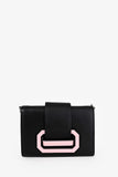 Prada Black/Pink Leather City Ribbon Plexi Bag