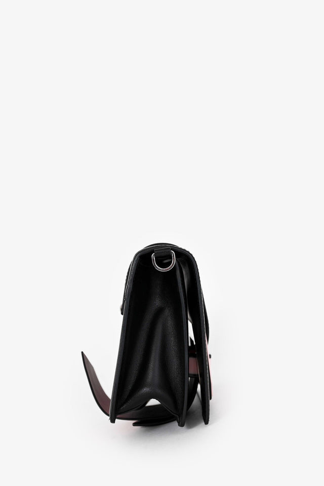 Prada Black/Pink Leather City Ribbon Plexi Bag