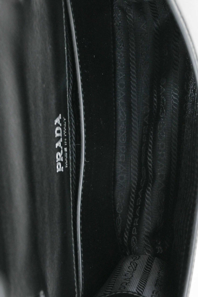 Prada Black/Pink Leather City Ribbon Plexi Bag