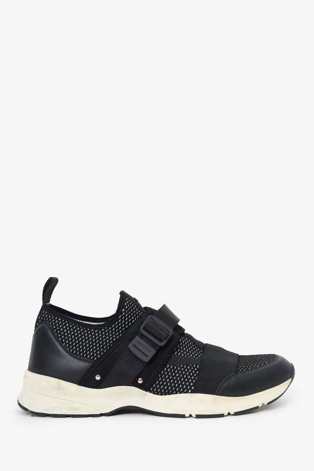 Christian Dior Black/White Buckle Detail Sneakers Size 44 Mens