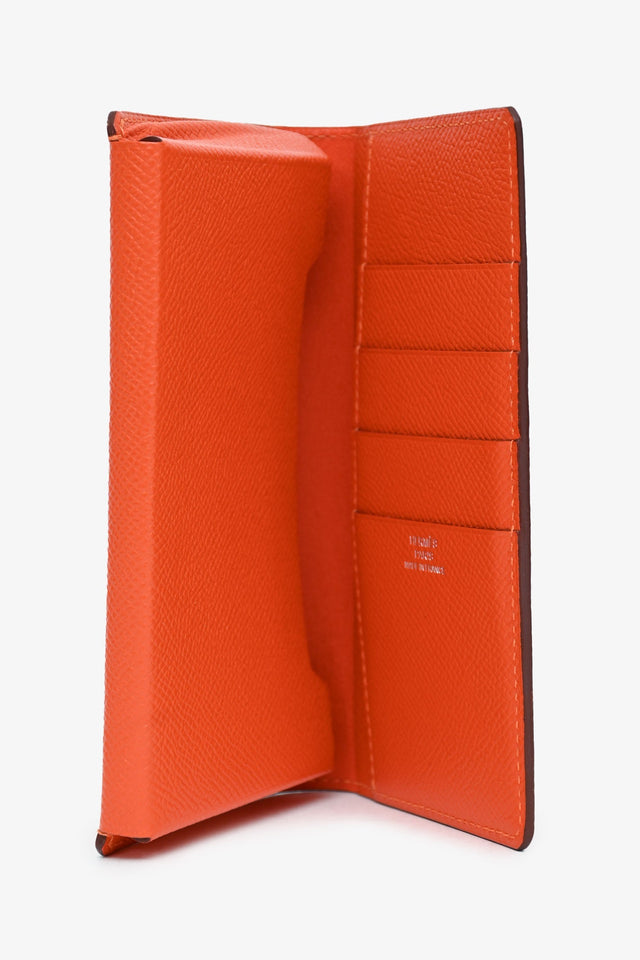 Hermes Orange Epsom Leather Long Bi-Fold Wallet