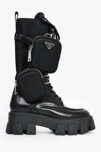 Prada Black Re-Nylon Boots with Pouch Size 38