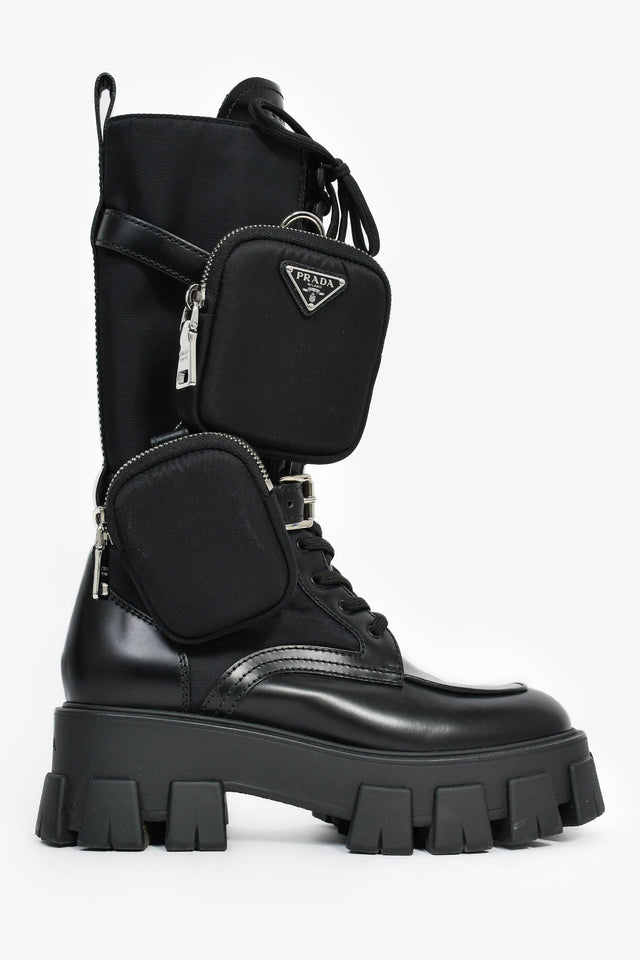 Prada Black Re-Nylon Boots with Pouch Size 38