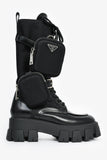 Prada Black Re-Nylon Boots with Pouch Size 38