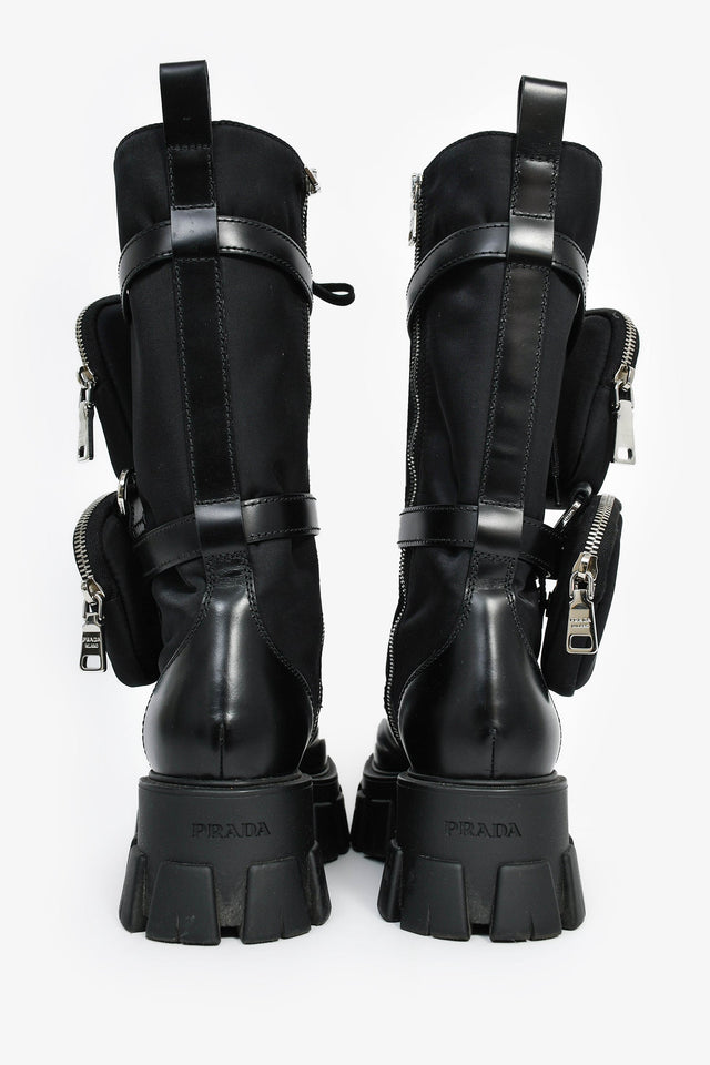 Prada Black Re-Nylon Boots with Pouch Size 38