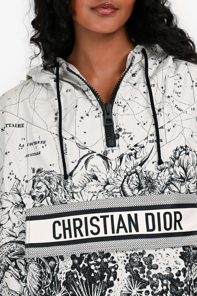 Christian Dior White/Black Astronomy Patterned Anorak Size XS