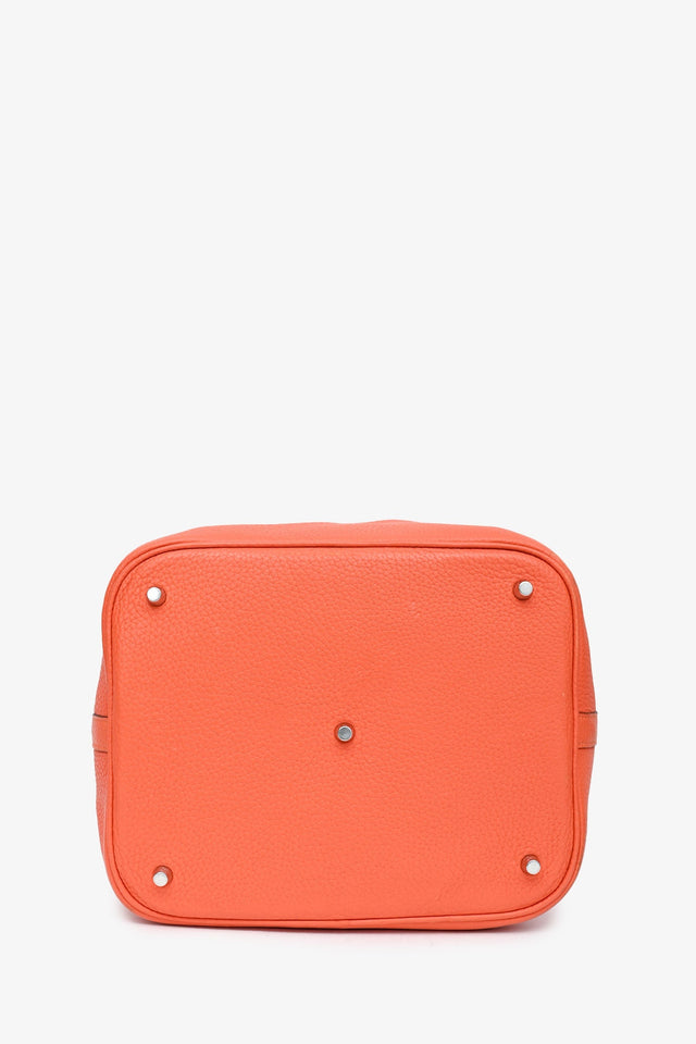 Hermes Orange Clemence Leather Large Picotin Lock 26 Casaque